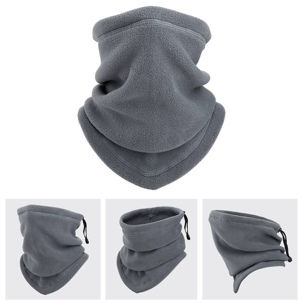 Fleece neck gaiter with drawstring toggle