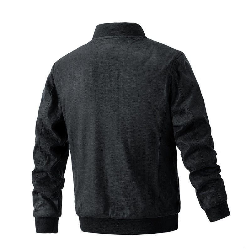 Men's faux suede bomber jacket