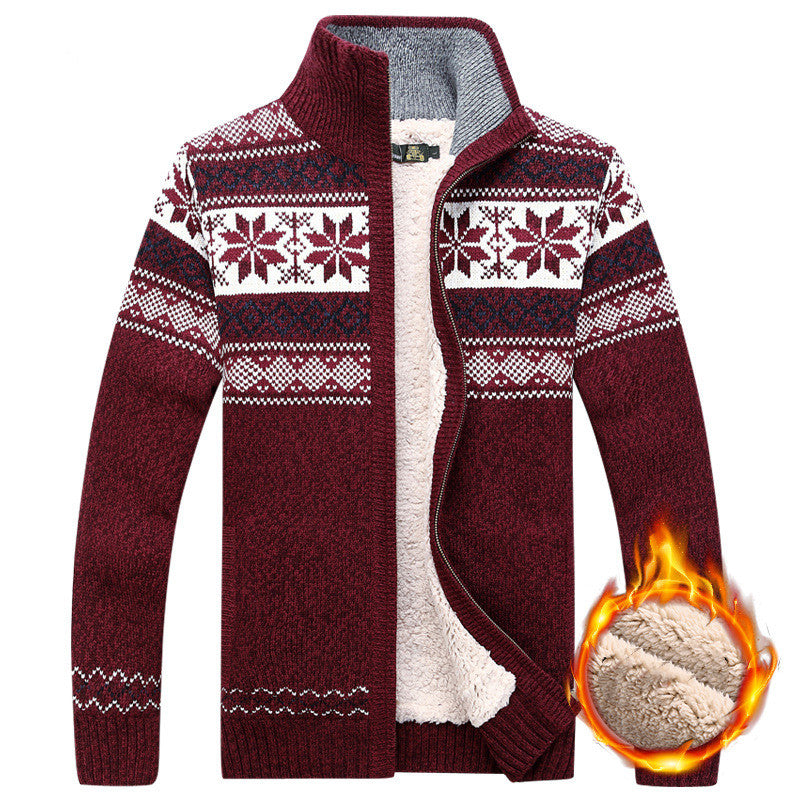 Men's Nordic knit zip cardigan