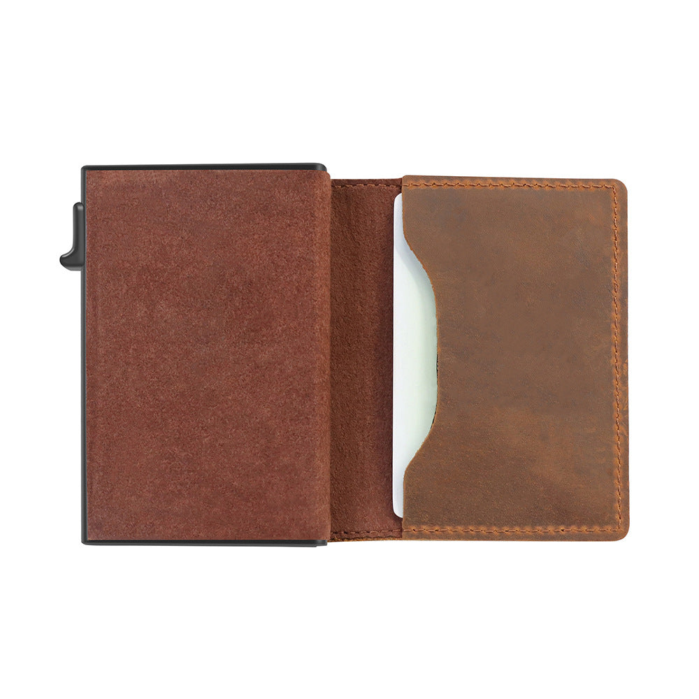 Slim pop-up card wallet with cards out
