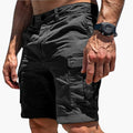 Men's Knee-Length Cargo Shorts with Elastic Waist and Flap Pockets