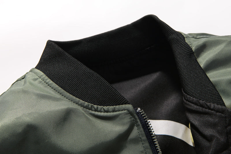 Men's reversible bomber jacket in army green