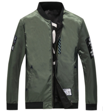 Men's reversible bomber jacket in army green