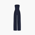 Women’s Strapless Jumpsuit with Wide Legs and Defined Waist