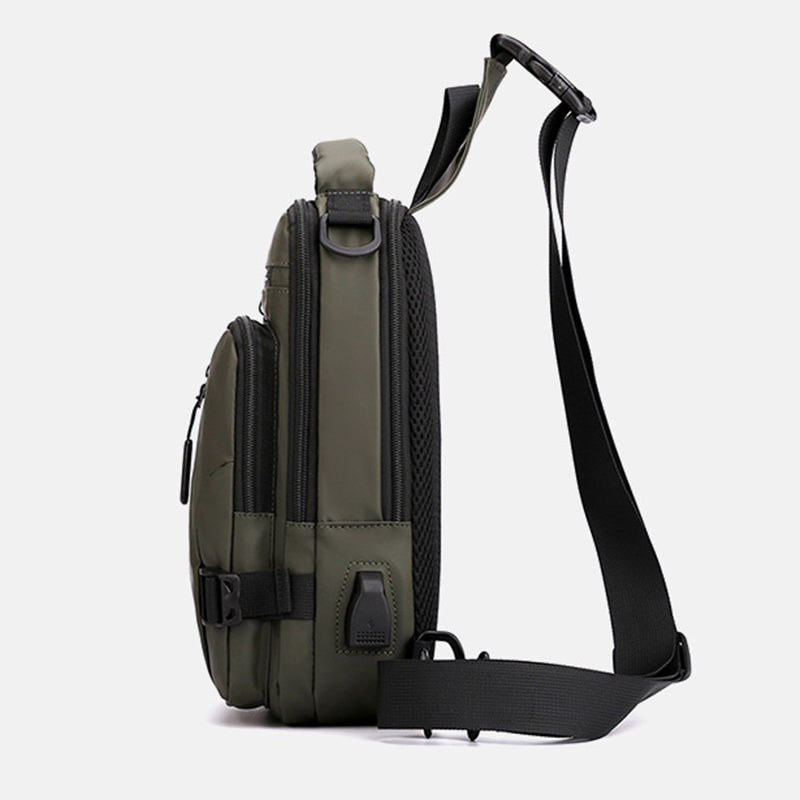 Men's black sling chest bag