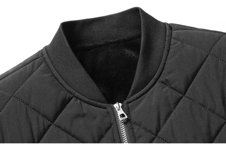 Men's diamond quilted bomber jacket
