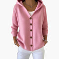 Women’s Cardigan with Hood and Button Closure