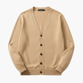 Men's Cardigan with V-Neck and Button Closure