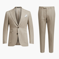 Men’s Two-Piece Suit with Notch Lapel and Flat-Front Pants