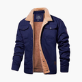 Men's Sherpa Jacket with Button Closure and Structured Fit