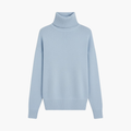 Women’s High Neck Sweater with Ribbed Hem and Long Sleeves