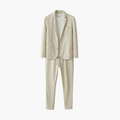 Men’s Two-Piece Suit with Drawstring Pants and Patch Pocket Blazer