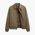 Men’s Overcoat with Pointed Collar and Button Closure
