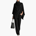 Women’s Set with Draped Top and Elastic Waist Pants