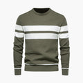 Men’s Striped Knit Sweater with Crew Neck