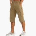 Men's Bermuda Cargo Shorts with Button and Zip Closure and Flap Pockets