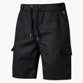 Men's Above-Knee Cargo Shorts with Drawstring and Flap Pockets