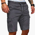Men's Cargo Shorts with Multiple Pockets and Button Closure