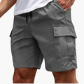 Men's Cargo Shorts with Multiple Pockets and Zip Closure