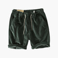 Men's Corduroy Shorts with Elastic Waistband and Side Pockets