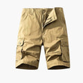 Men's Cotton Cargo Shorts with Belt Loops and Flap Pockets