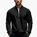 Men’s Elegant Bomber Jacket with Stand-Up Collar and Zipper
