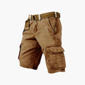 Men’s Knee-Length Cargo Shorts with Zipper and Flap Pockets