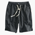 Men's Knee-Length Striped Shorts with Elastic Waistband and Side Pockets