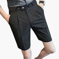 Men's Pleated Shorts with Belt Loops and Zip Fastening