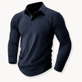 Men's Polo Shirt with Stretch Knit and Button Placket
