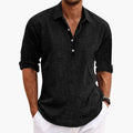 Men's Regular Fit Button-Down Shirt with Collar – Long Sleeve Plain Woven Dress Shirt