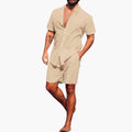 Men’s Short Sleeve Shirt and Shorts Set – Two-Piece Summer Outfit