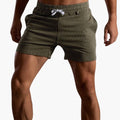 Men's Striped Shorts with Elastic Waistband and Drawstring