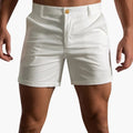 Men's Summer Shorts with Button Closure and Belt Loops