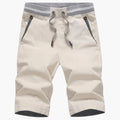 Men's Summer Shorts with Elastic Waistband and Turn-Up Hem