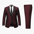 Men’s Three-Piece Suit with Lapels and Fastening