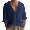 Men’s V-Neck Rolled Sleeve Short Sleeve T-Shirt