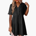 Women’s Mini Dress with V Neck and Ruffled Hem