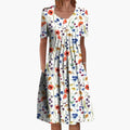 Women’s Midi Dress with Layered Design and Fitted Waist