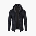 Men's Cardigan Hoodie with Zipper and Drawstring Hood