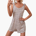 Women’s Animal Print Wide Leg Jumpsuit with Spaghetti Straps