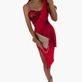 Women’s Asymmetrical Sequin Dress with Sleeveless Design