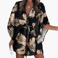 Women’s Beach Dress with Waist Tie and Button Front
