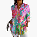 Women’s Blouse with Printed Pattern and Long Sleeves