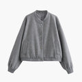 Women’s Bomber Jacket with Elastic Hem and Front Pockets