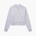 Women’s Bomber Jacket with Shimmer Surface and Patch Pockets