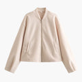 Women’s Bomber Jacket with Zip Front and Side Pockets