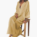 Women’s Button-Front Blouse Dress with Long Sleeves