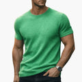 Women's Cashmere T Shirt with Round Neck and Short Sleeves