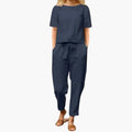 Women’s Coordinated Jumpsuit Set with Straight Leg Pants